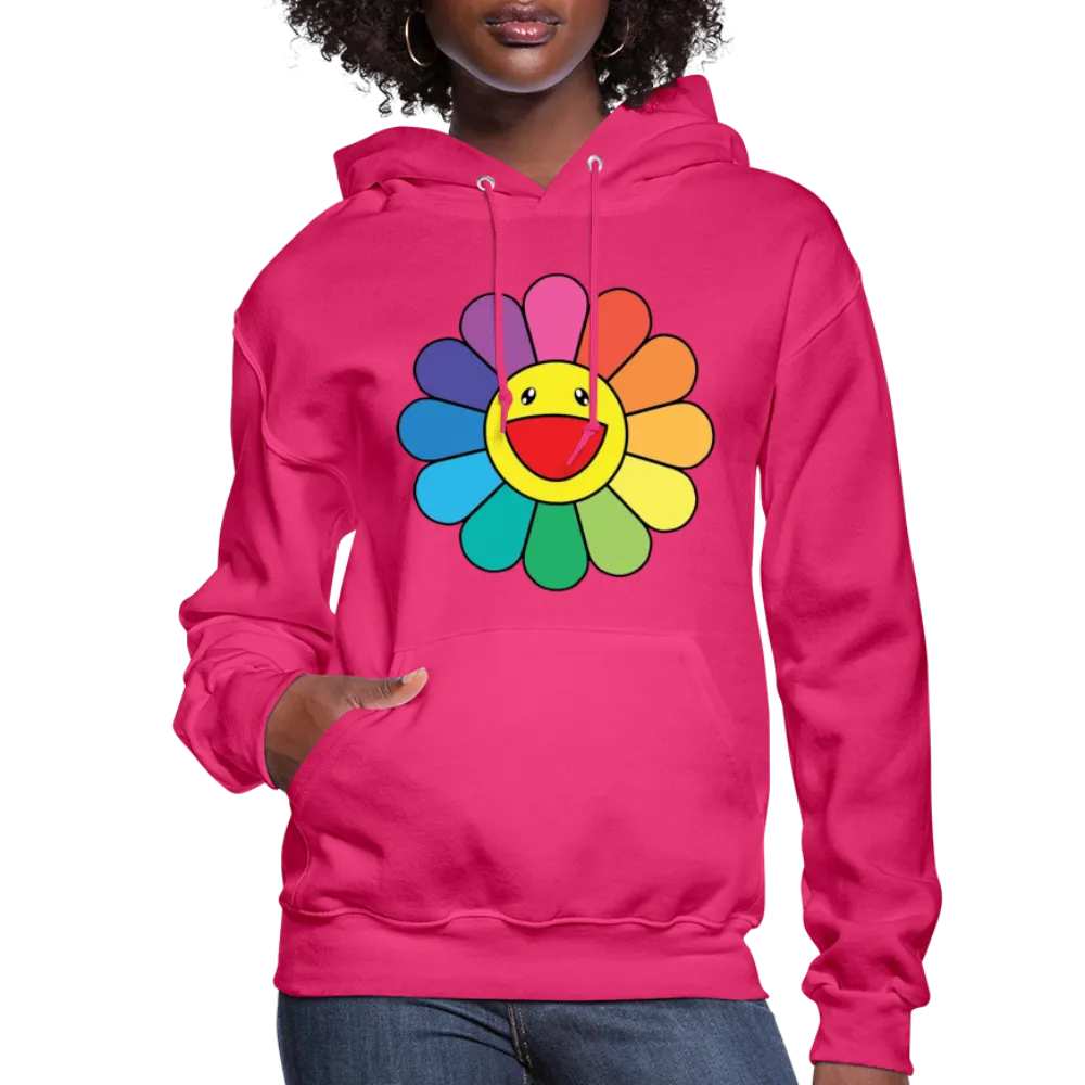 LGBTQ Rainbow Flower Women's Premium Pullover Hoodie