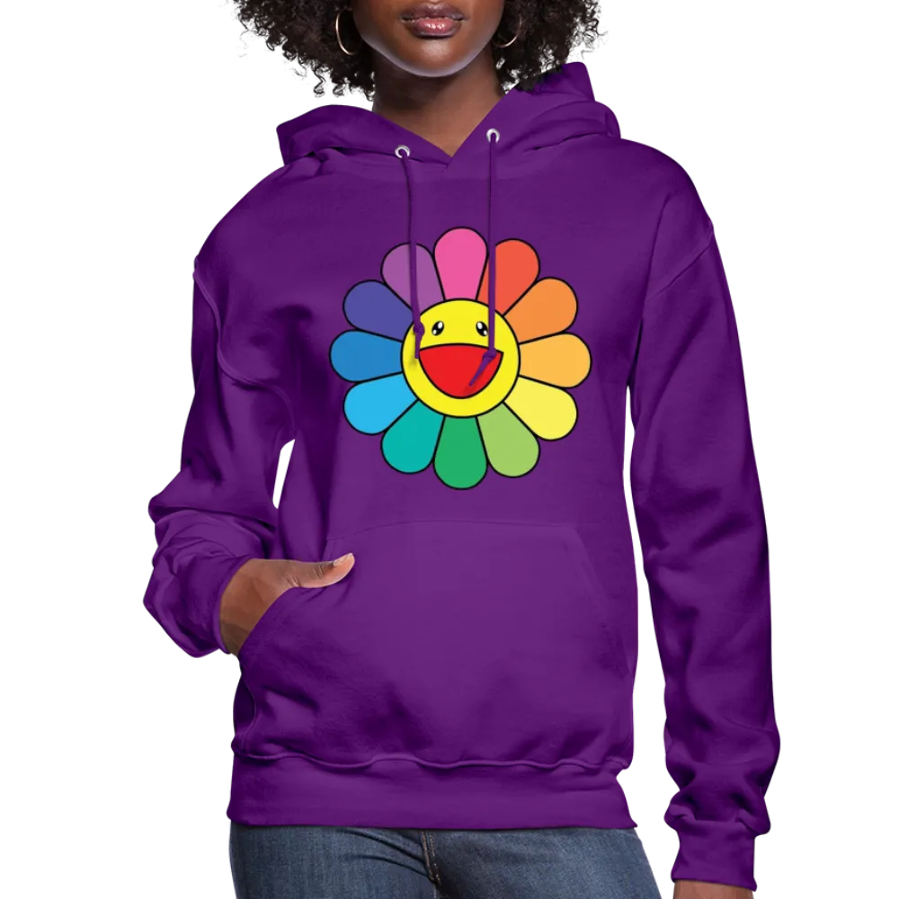 LGBTQ Rainbow Flower Women's Premium Pullover Hoodie