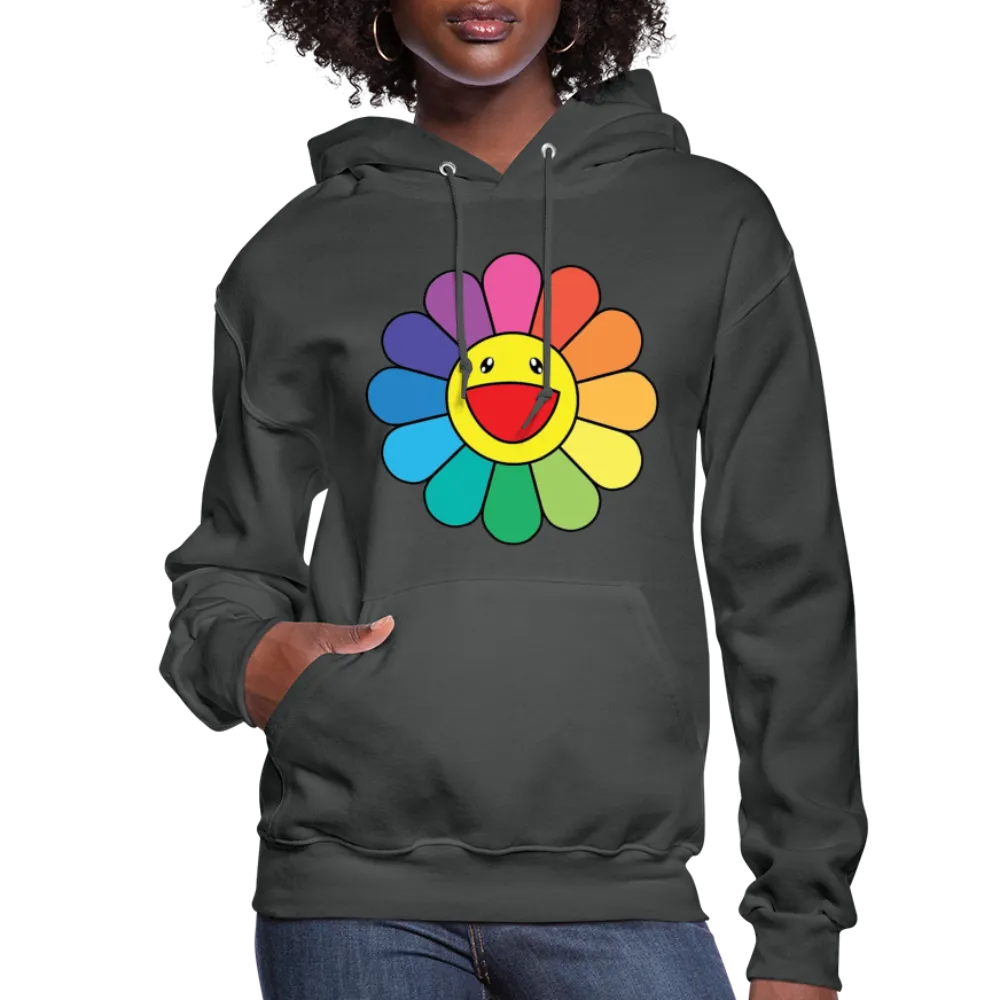 LGBTQ Rainbow Flower Women's Premium Pullover Hoodie