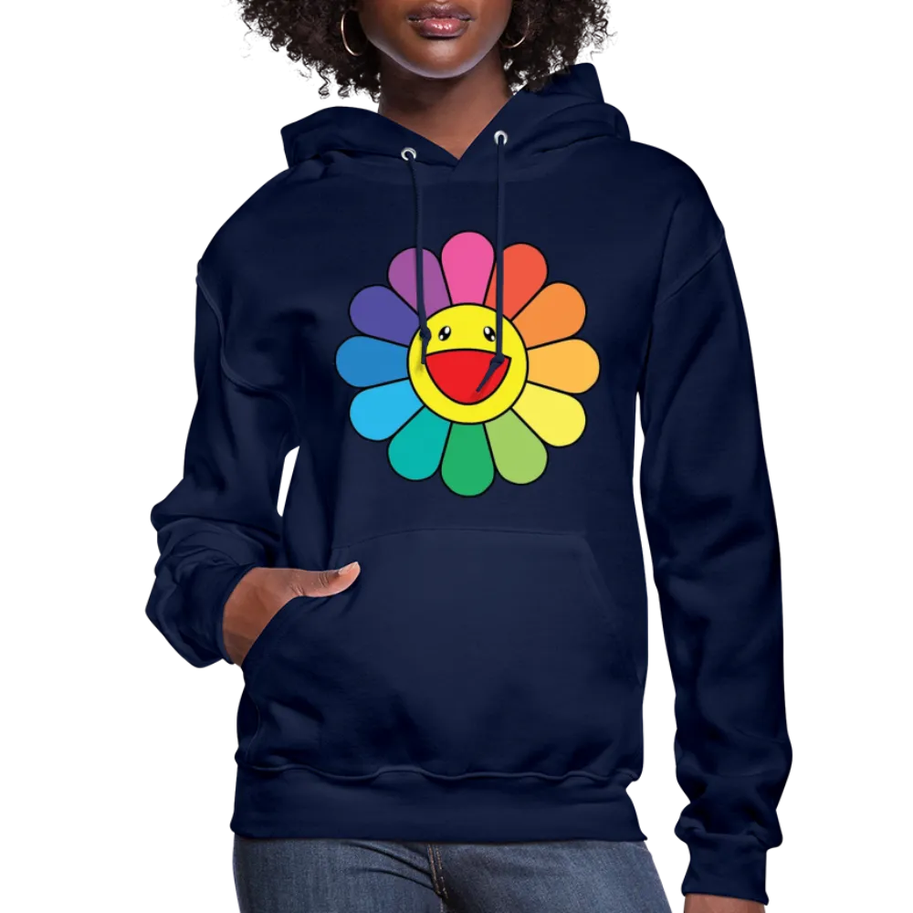LGBTQ Rainbow Flower Women's Premium Pullover Hoodie