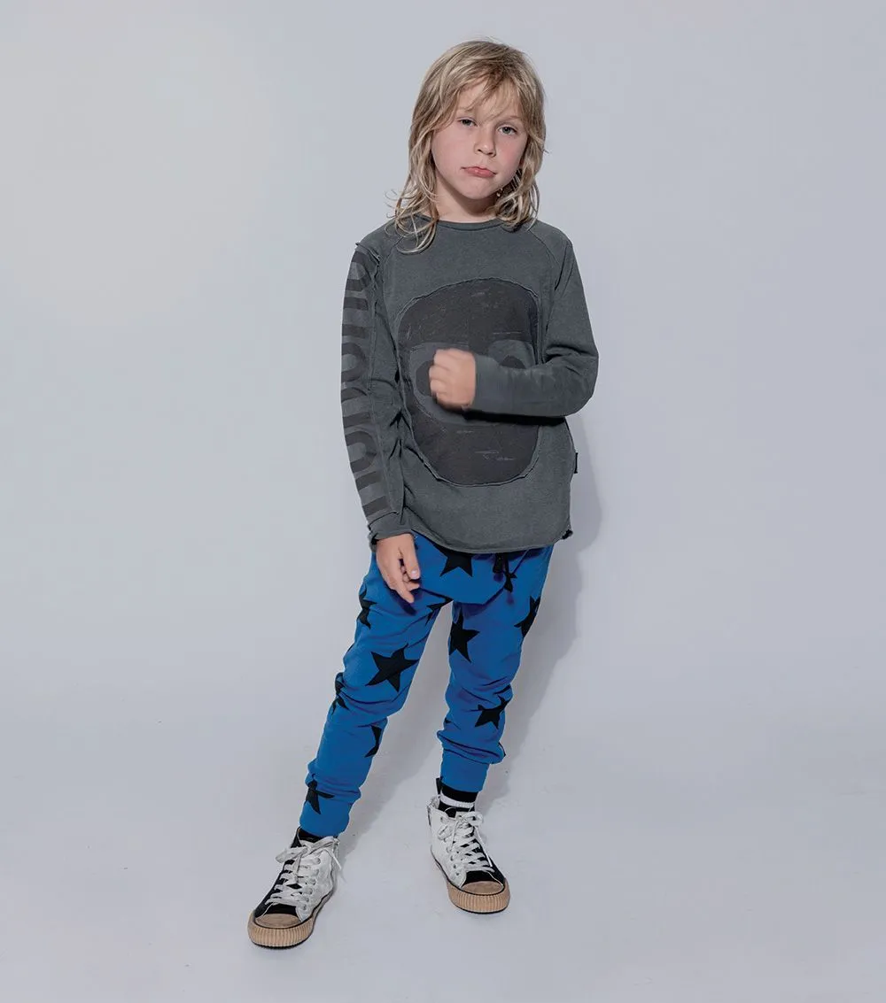 LIGHT STAR BAGGY PANTS,BLUE