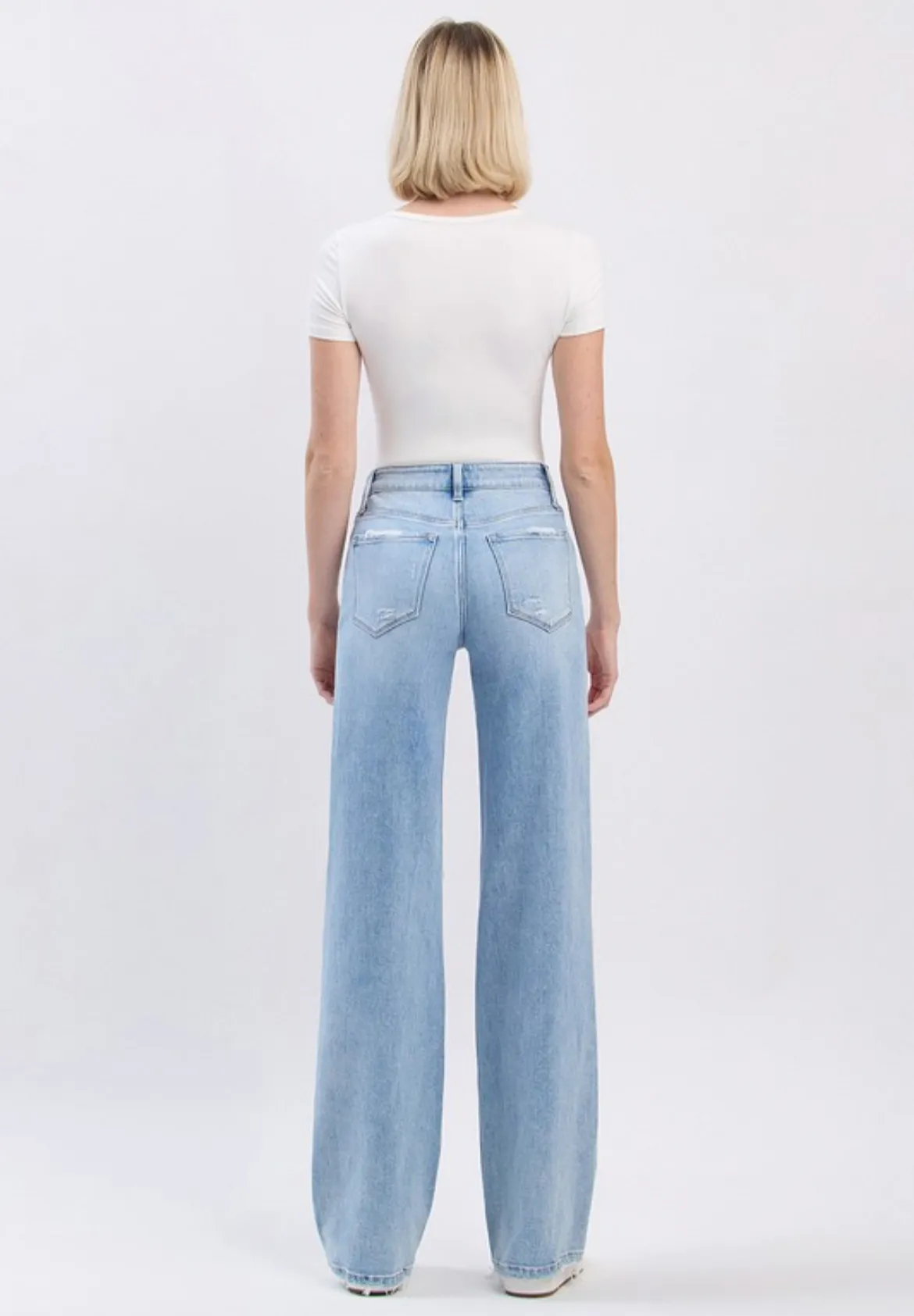 Light Wash High Rise Wide Denim