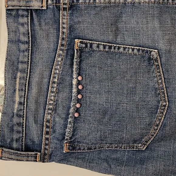 Like New Guess Jeans Beads and Hearts Distressed Mini Skirt