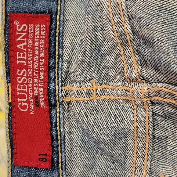 Like New Guess Jeans Beads and Hearts Distressed Mini Skirt