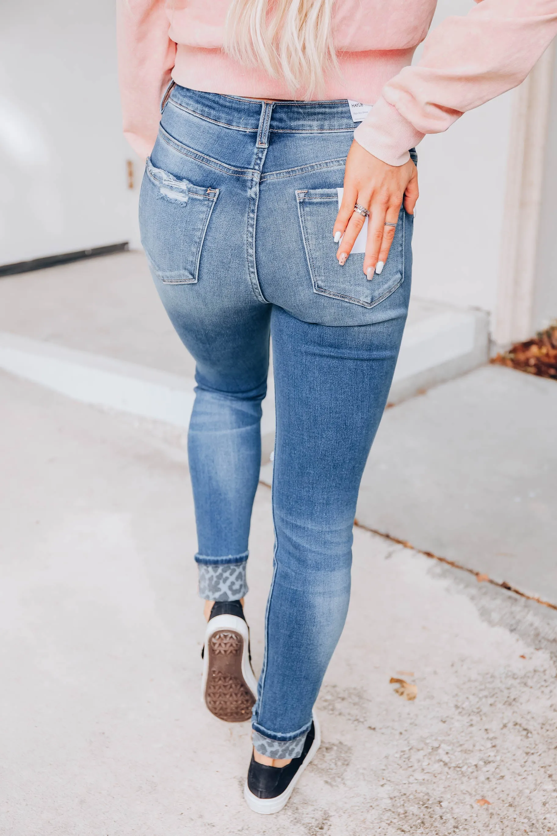 Lila Leopard Cuff Jeans
