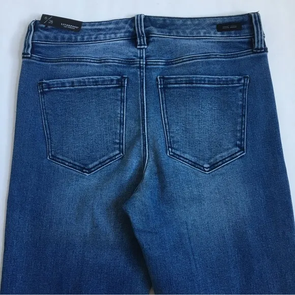 Liverpool The Straight Distressed Denim Jeans in Tellico Size 28