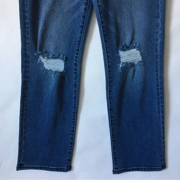 Liverpool The Straight Distressed Denim Jeans in Tellico Size 28