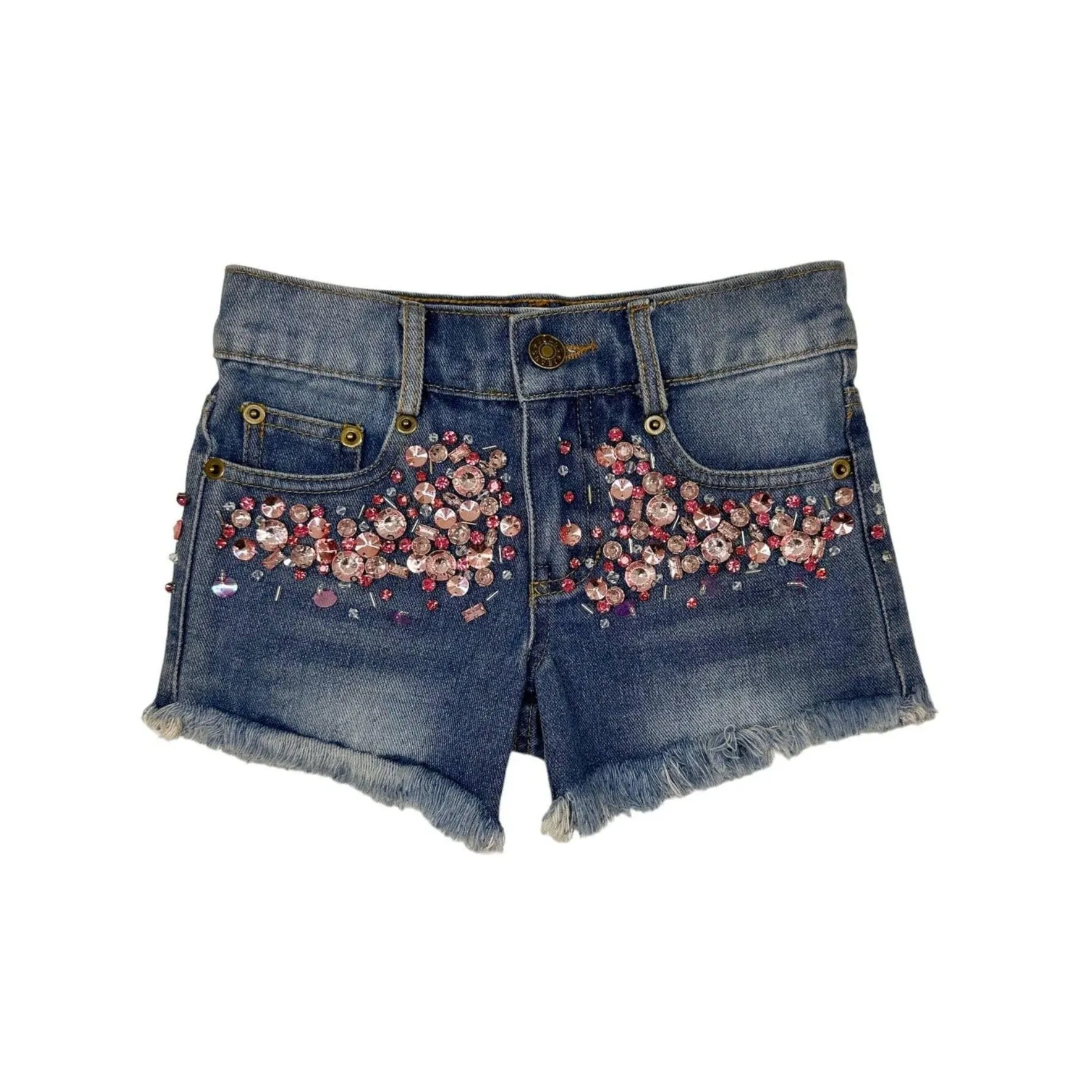 Lola and The Boys Pink Crystal Denim Short