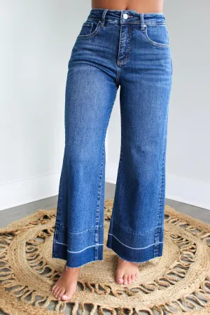 Lori Shadow Hem Wide Leg | Tummy Control • Medium Wash
