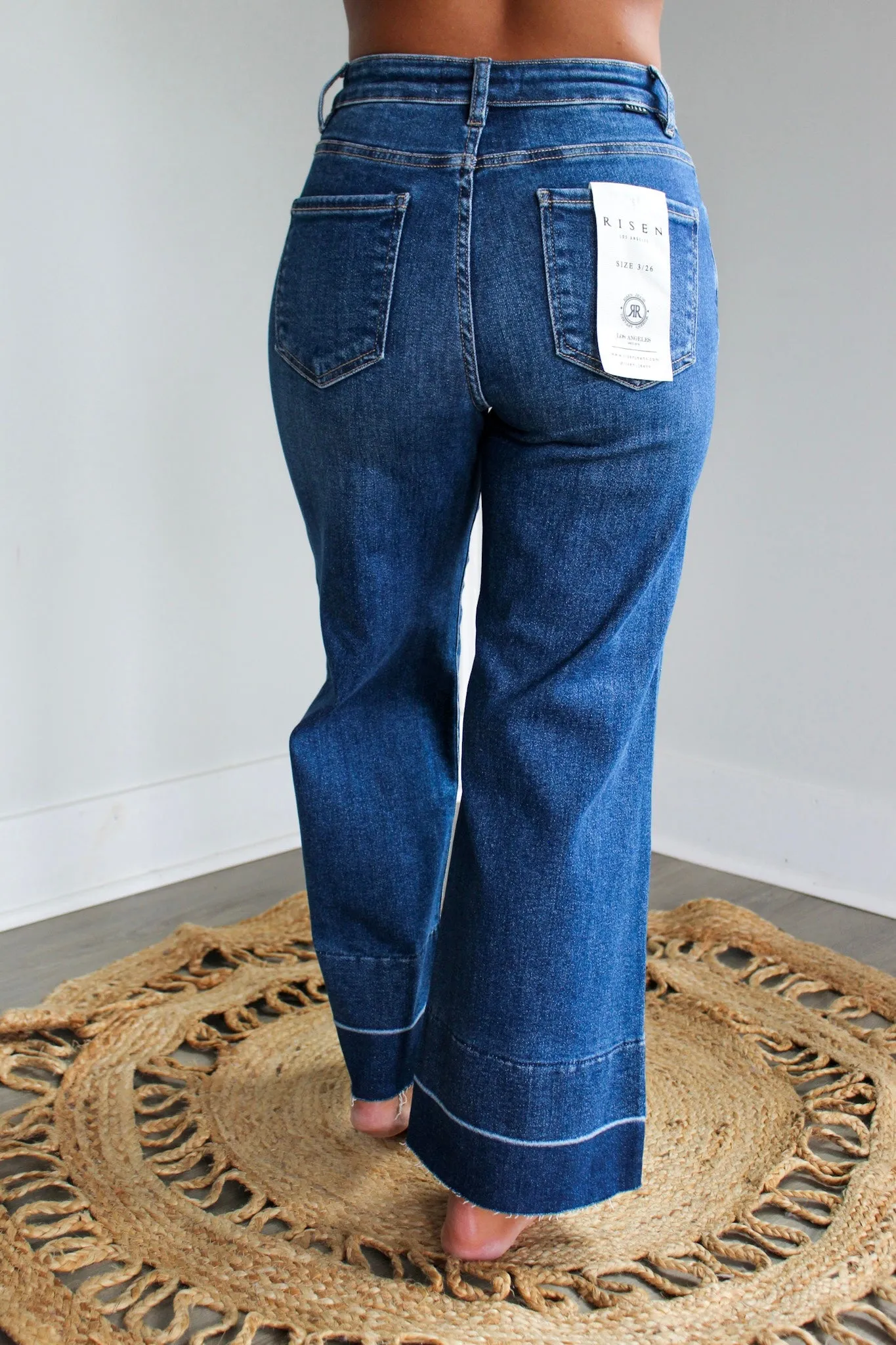 Lori Shadow Hem Wide Leg | Tummy Control • Medium Wash