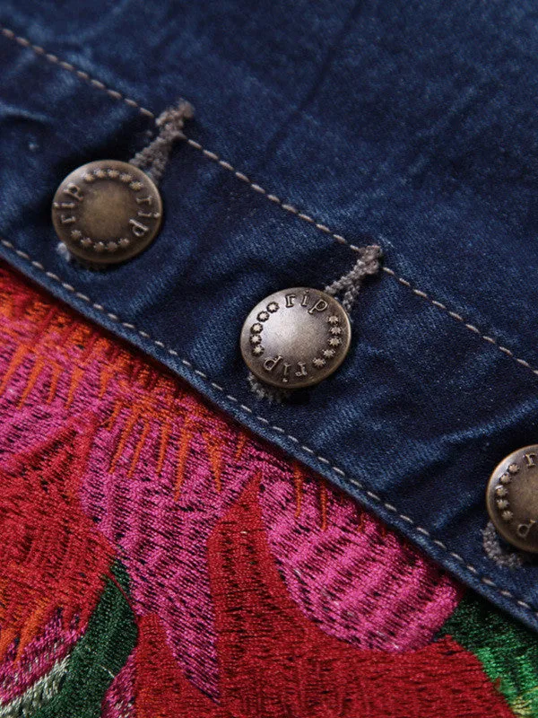 lotus pond denim mini skirt