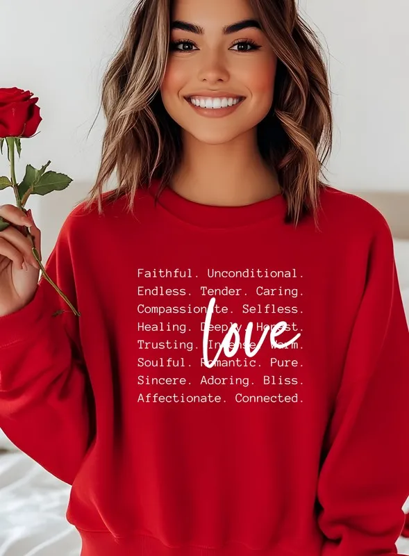 Love Words Graphic CrewNeck Sweatshirt