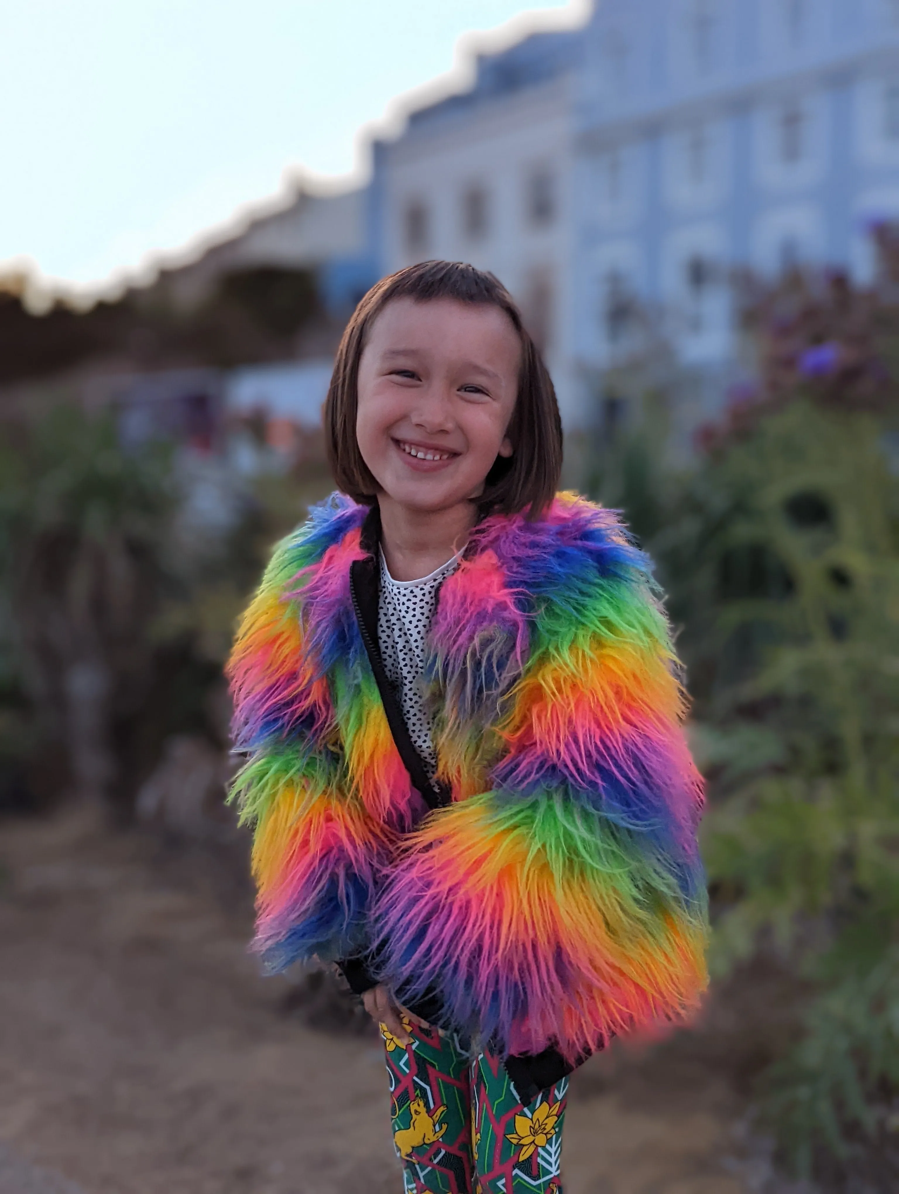Made to Order - Rainbow Boogie Bomber Jacket by Raising Ravers - Long Fur, Ages 2-12