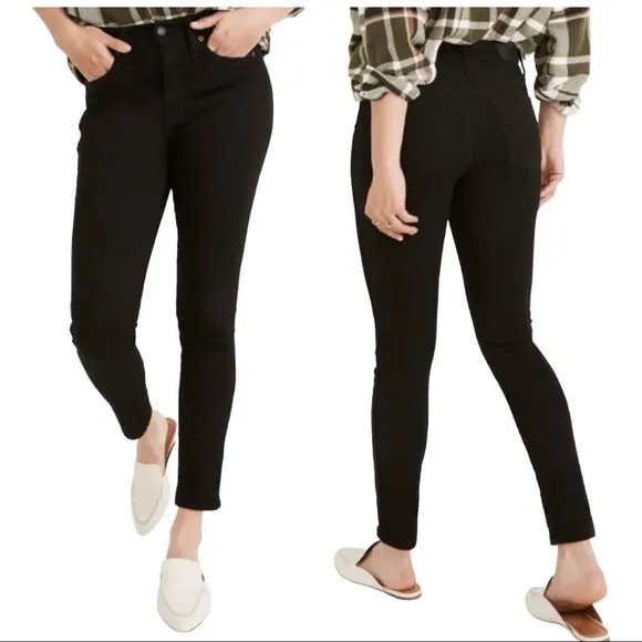 MADEWELL 10-Inch High Waist Black Skinny Jeans!