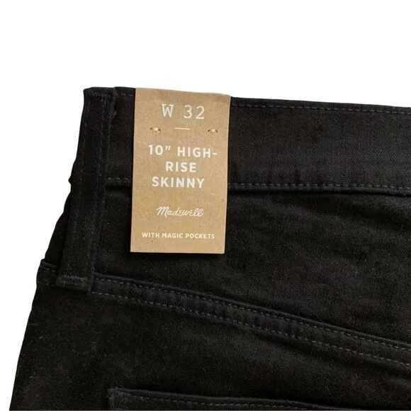 MADEWELL 10-Inch High Waist Black Skinny Jeans!
