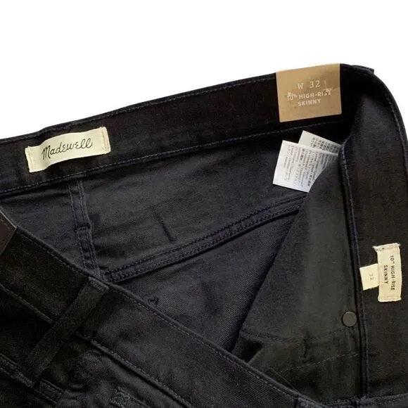 MADEWELL 10-Inch High Waist Black Skinny Jeans!