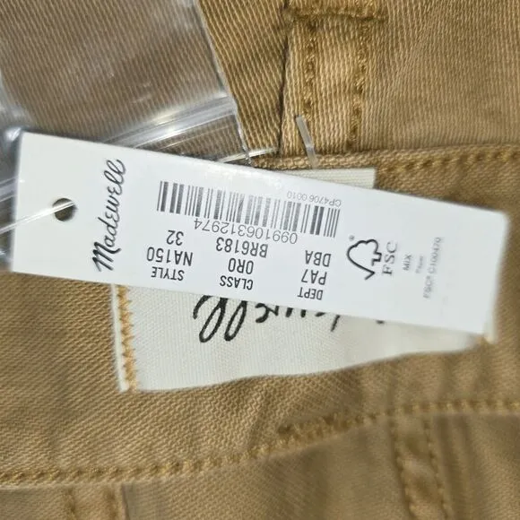 Madewell Brown Griff Tapered Fatigue Cargo Pants 32
