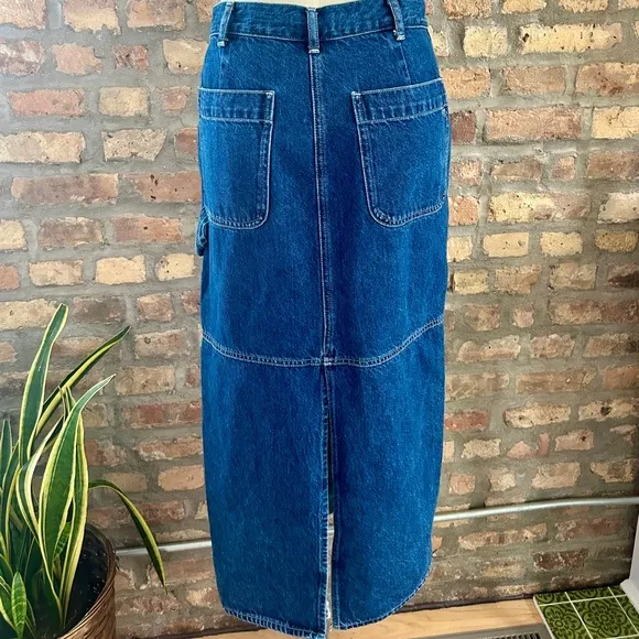 Madewell Denim Carpenter Maxi Skirt in Handlon Wash Size 26 / Small