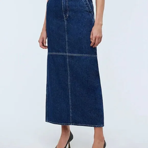 Madewell Denim Carpenter Maxi Skirt in Handlon Wash Size 26 / Small