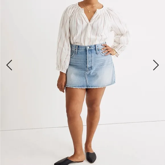 Madewell Rigid Denim Relaxed Mini Skirt in Northdale Wash