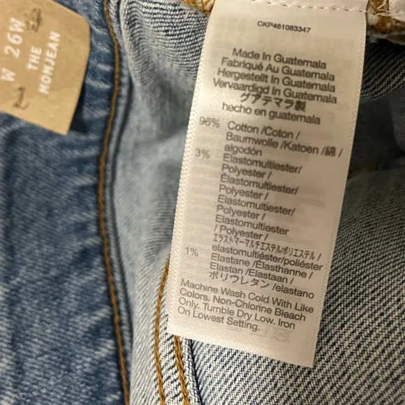 Madewell The Momjean Distressed Denim Jeans Women’s Size