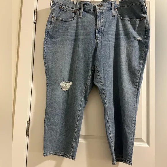 Madewell The Momjean Distressed Denim Jeans Women’s Size