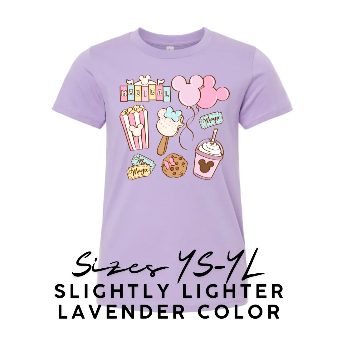 MAGICAL SNACKS | LILAC ADULT TEE (*SHIPS MID-MARCH)