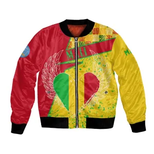 Mali in My Heart Bomber Jacket Map with National Flag Colors TS04