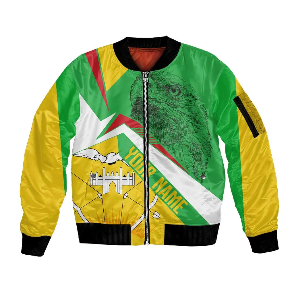 Mali Vulture Eagles Sleeve Zip Bomber Jacket African Pattern Flag Color TS04