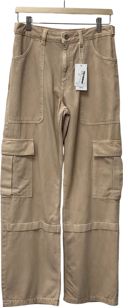 MANGO Beige Pocket Cargo Jeans UK 10