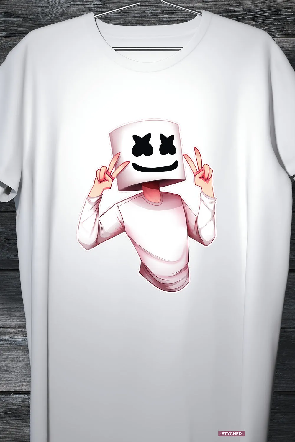 Marshmello Swag - Graphic Printed Tee on White Shirt