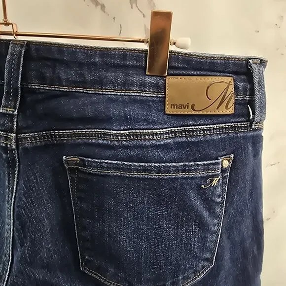 Mavi Jeans Womens 31 X 30 Emma High Rise Skinny Dark Wash Denim Stretch Stone