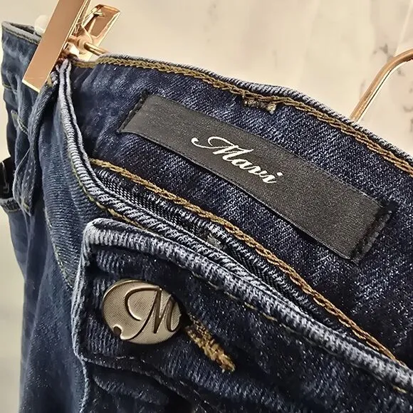 Mavi Jeans Womens 31 X 30 Emma High Rise Skinny Dark Wash Denim Stretch Stone