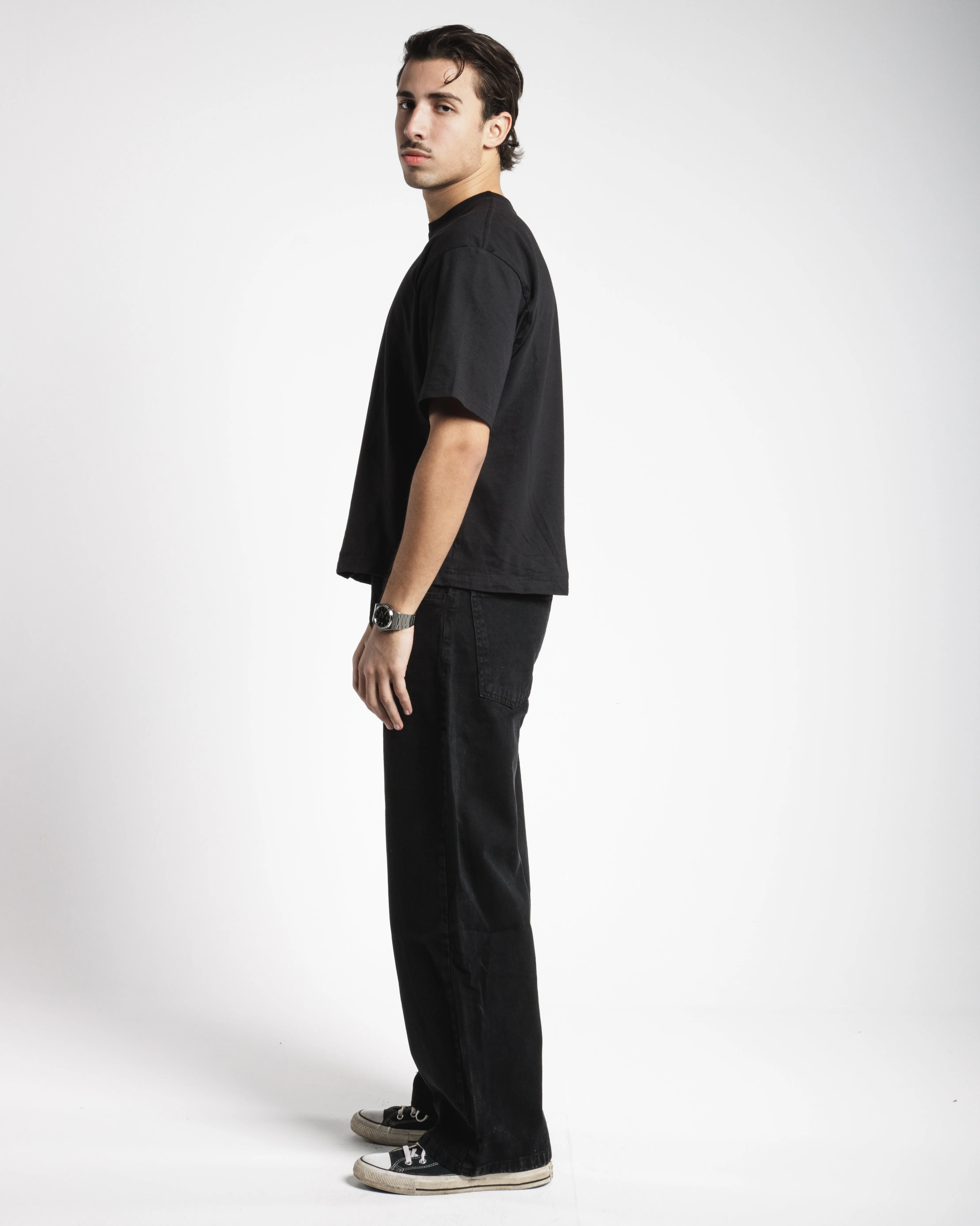 Men Baggy Jeans - Solid Black