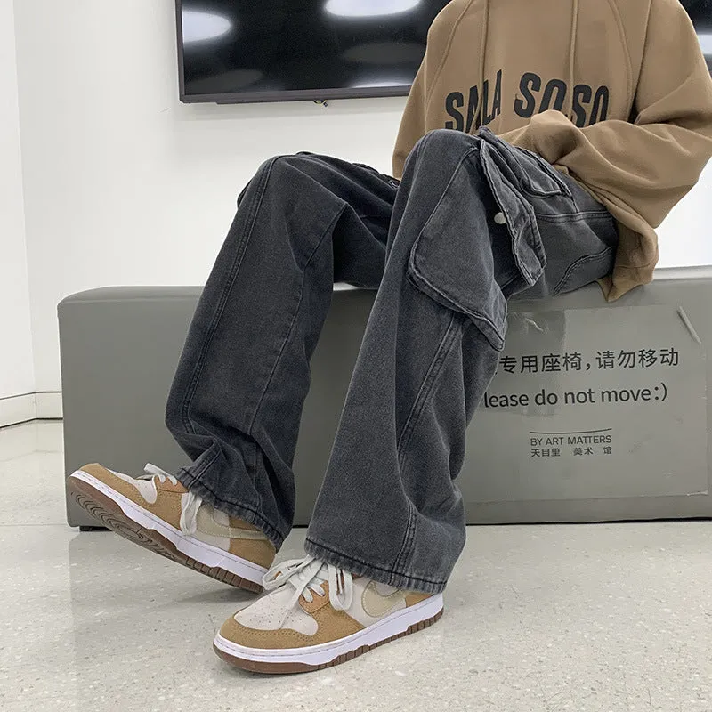 Men Cargo Pants Retro Classic Cargo Jeans Men's Autumn and Winter Casual Versatile Trousers