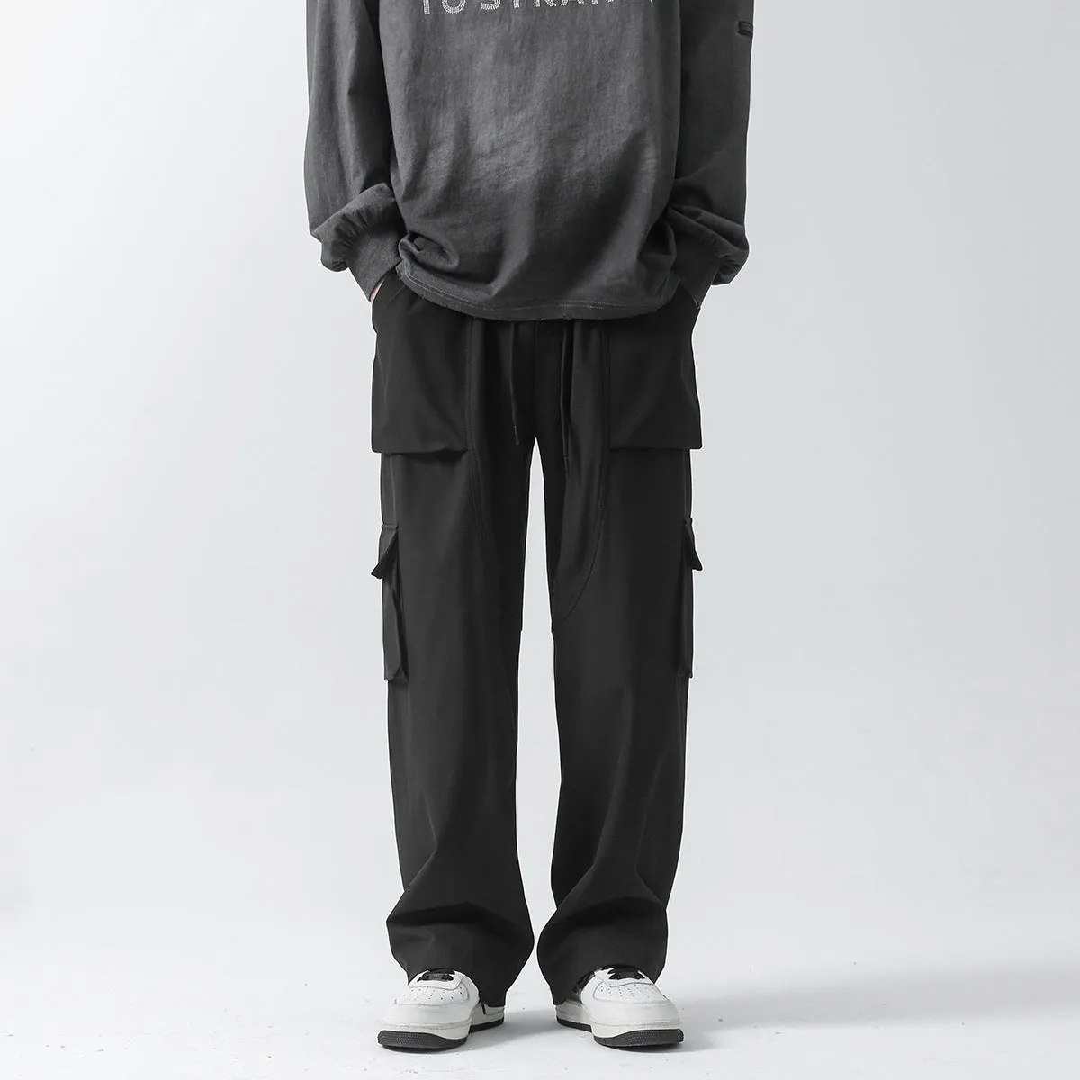 Men Cargo Pants Retro Classic Spring Loose Men's Straight Casual Pants Sports Trousers