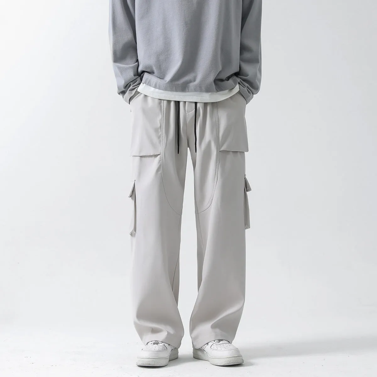 Men Cargo Pants Retro Classic Spring Loose Men's Straight Casual Pants Sports Trousers
