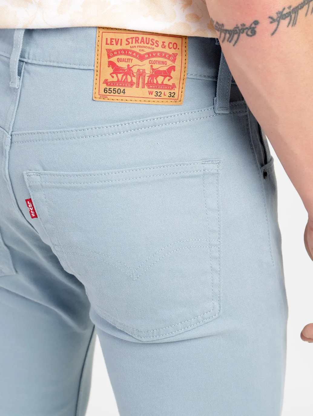 Men's 65504 Blue Skinny Fit Mid Rise Jeans