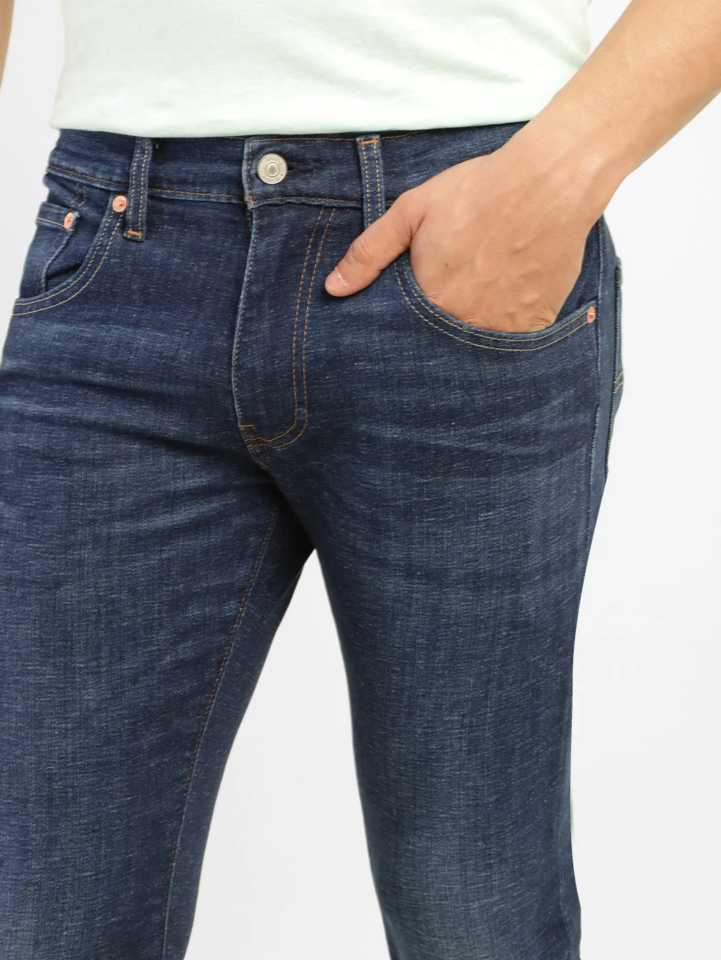 Men's 65504 Blue Skinny Fit Mid Rise Jeans
