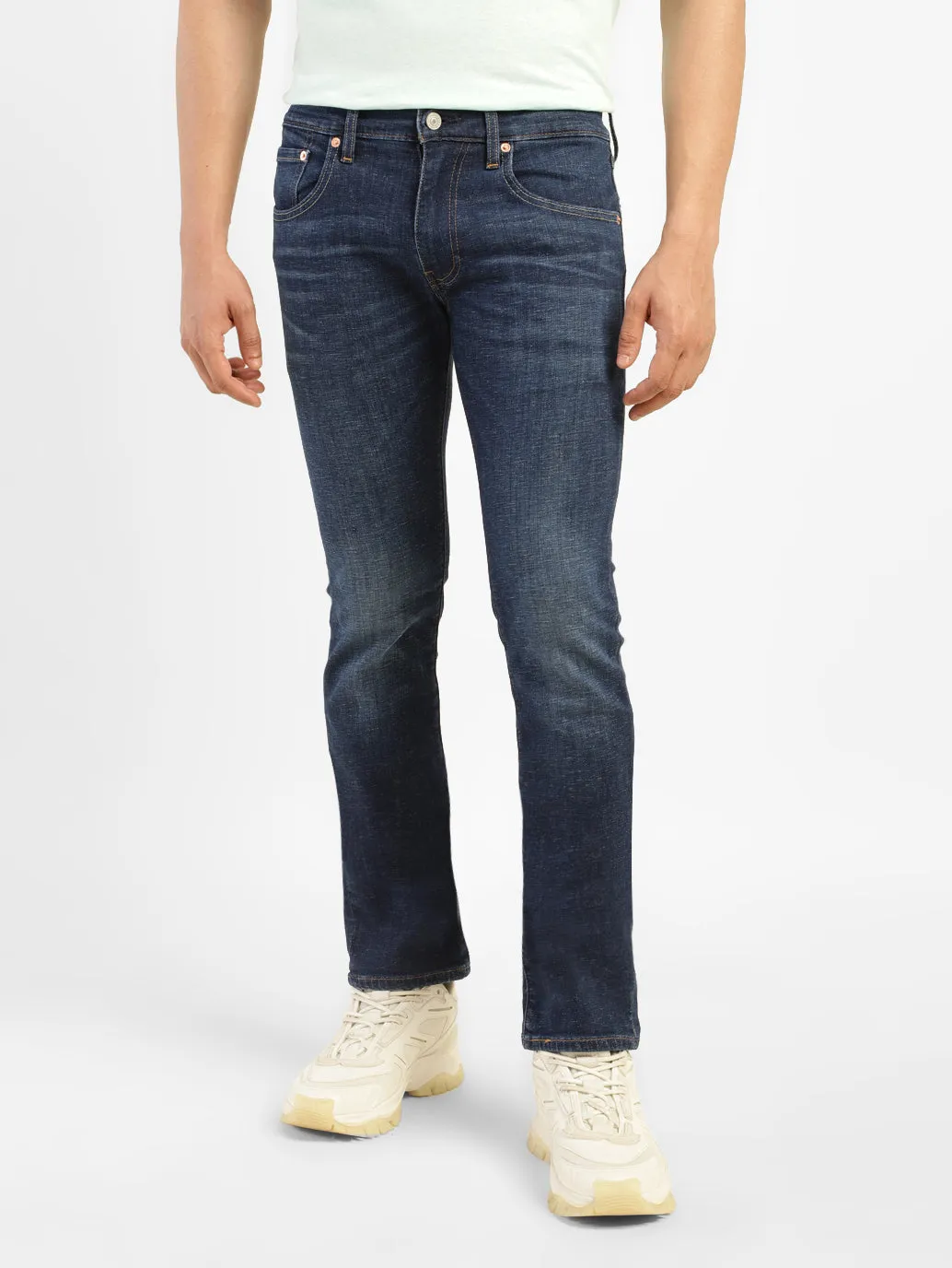 Men's 65504 Blue Skinny Fit Mid Rise Jeans