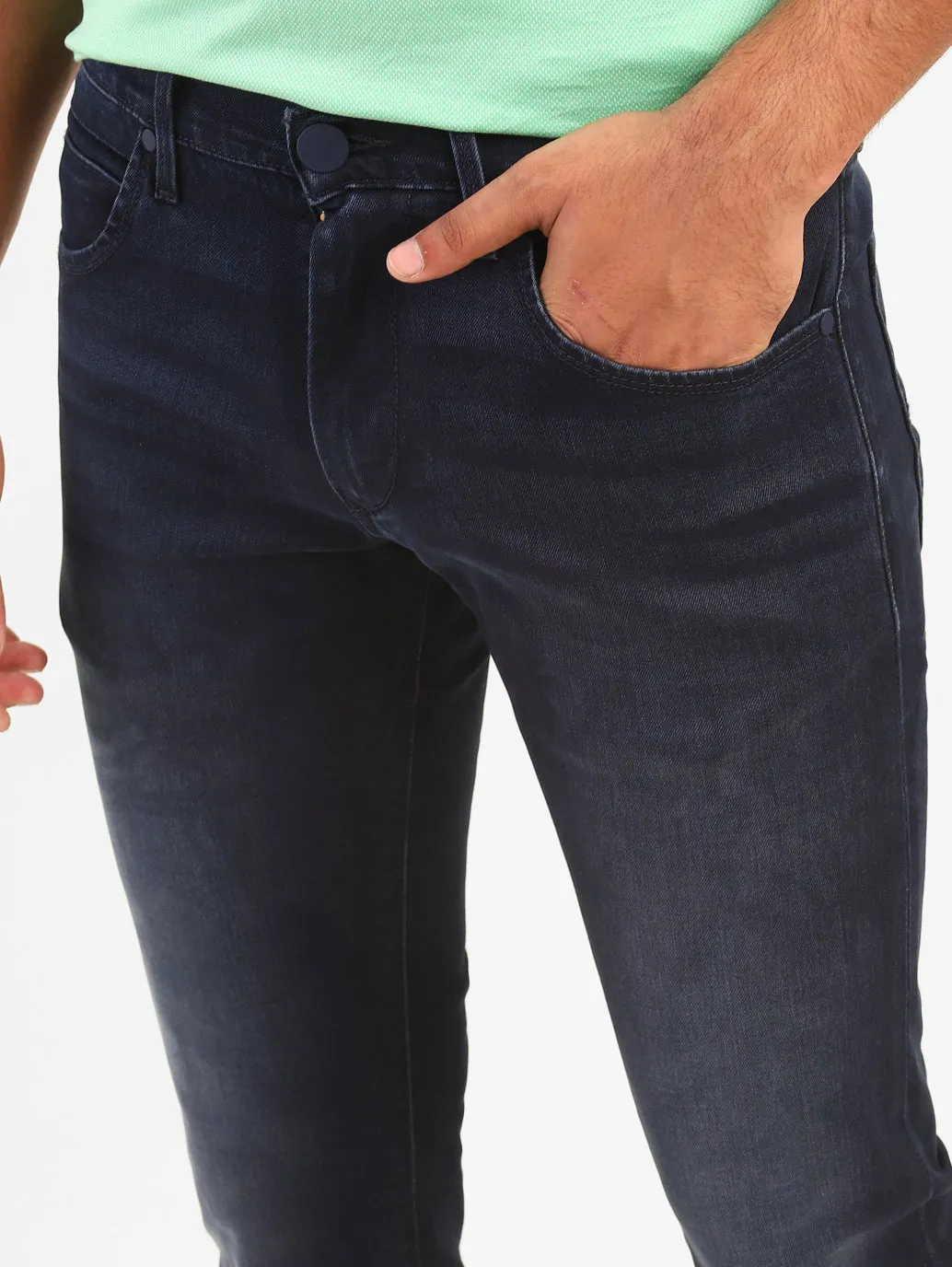 Men's 65504 Blue Skinny Fit Mid Rise Jeans