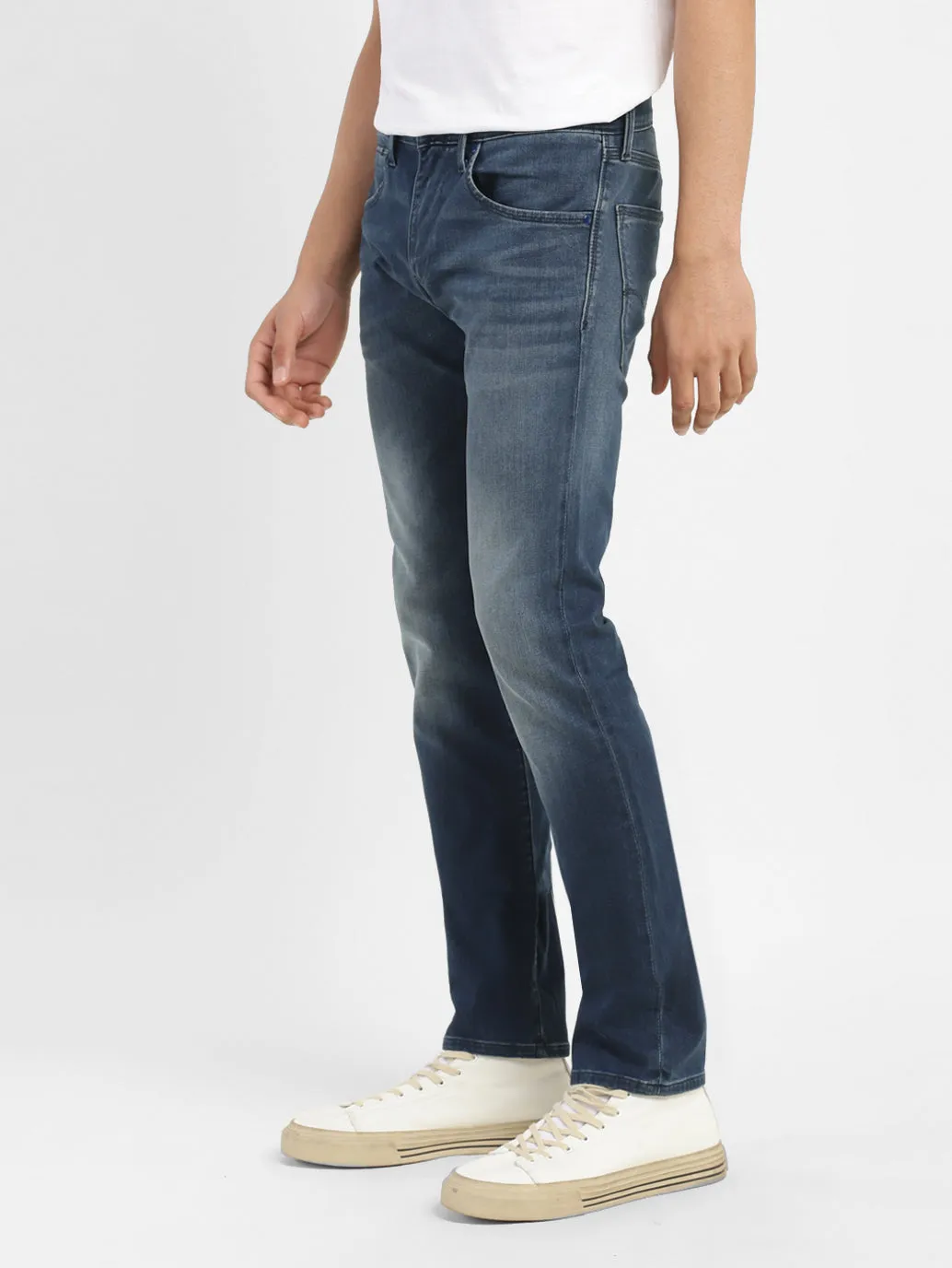 Men's 65504 Blue Skinny Fit Mid Rise Jeans