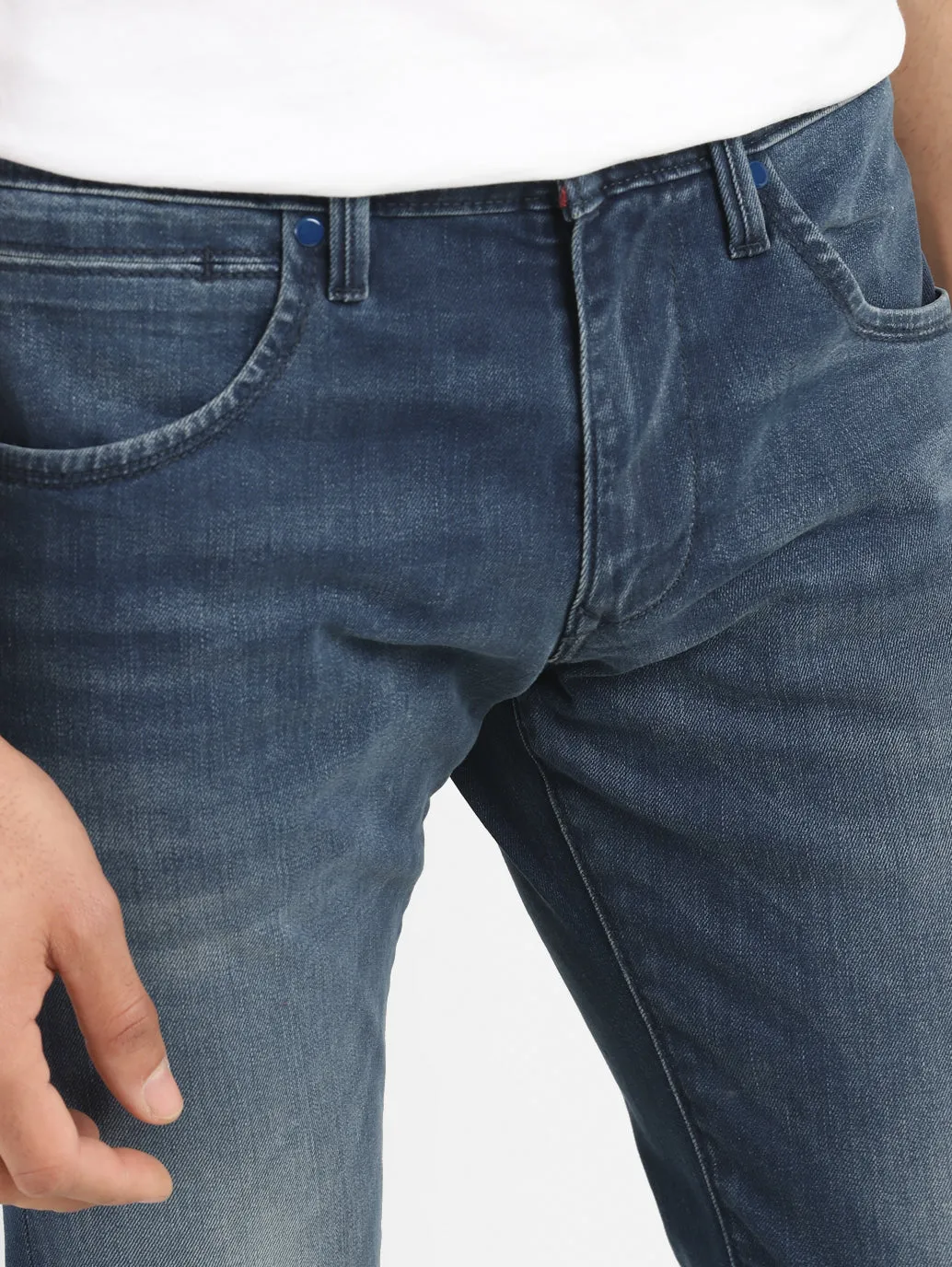 Men's 65504 Blue Skinny Fit Mid Rise Jeans
