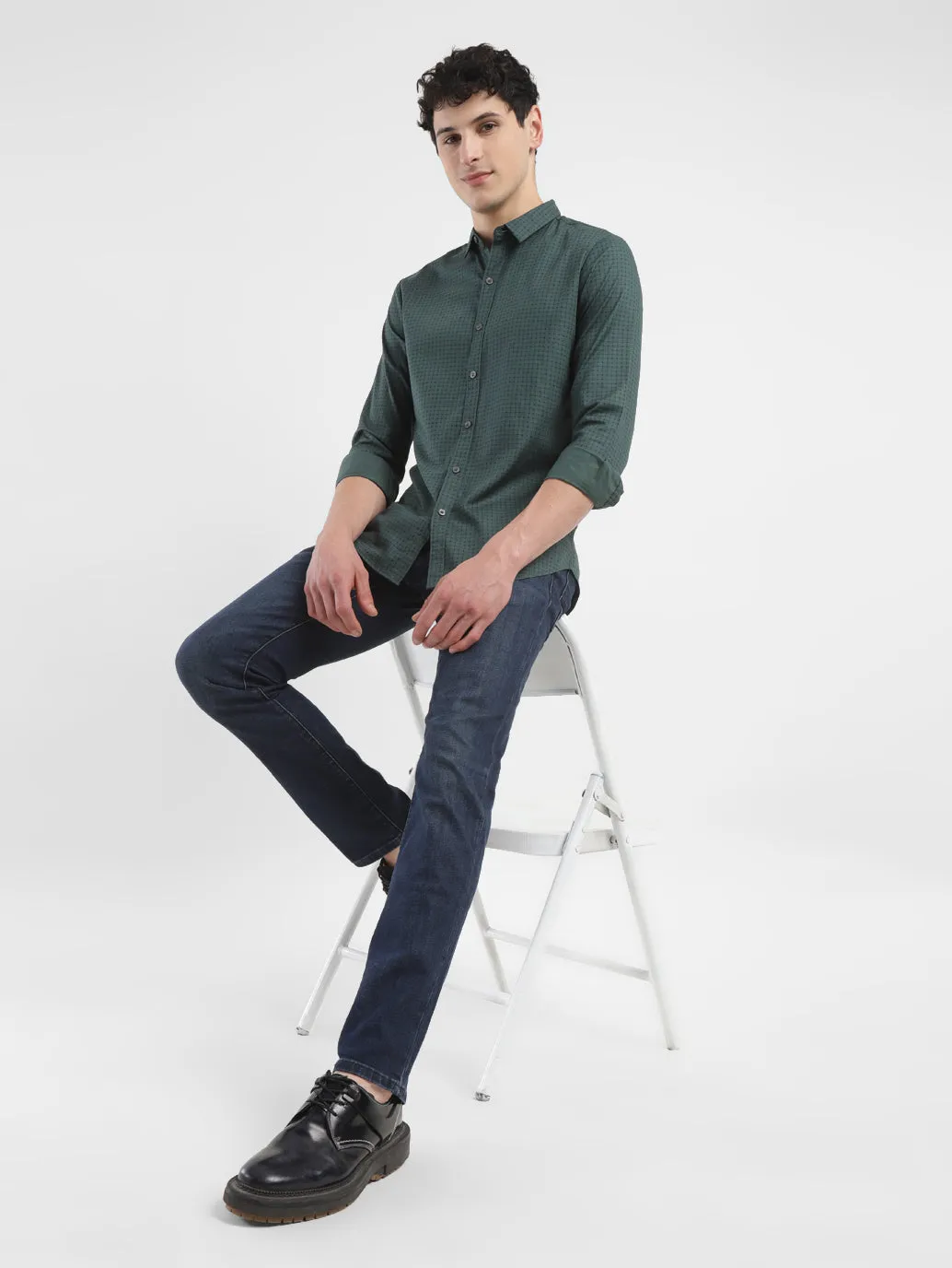 Men's 65504 Blue Skinny Fit Mid Rise Jeans