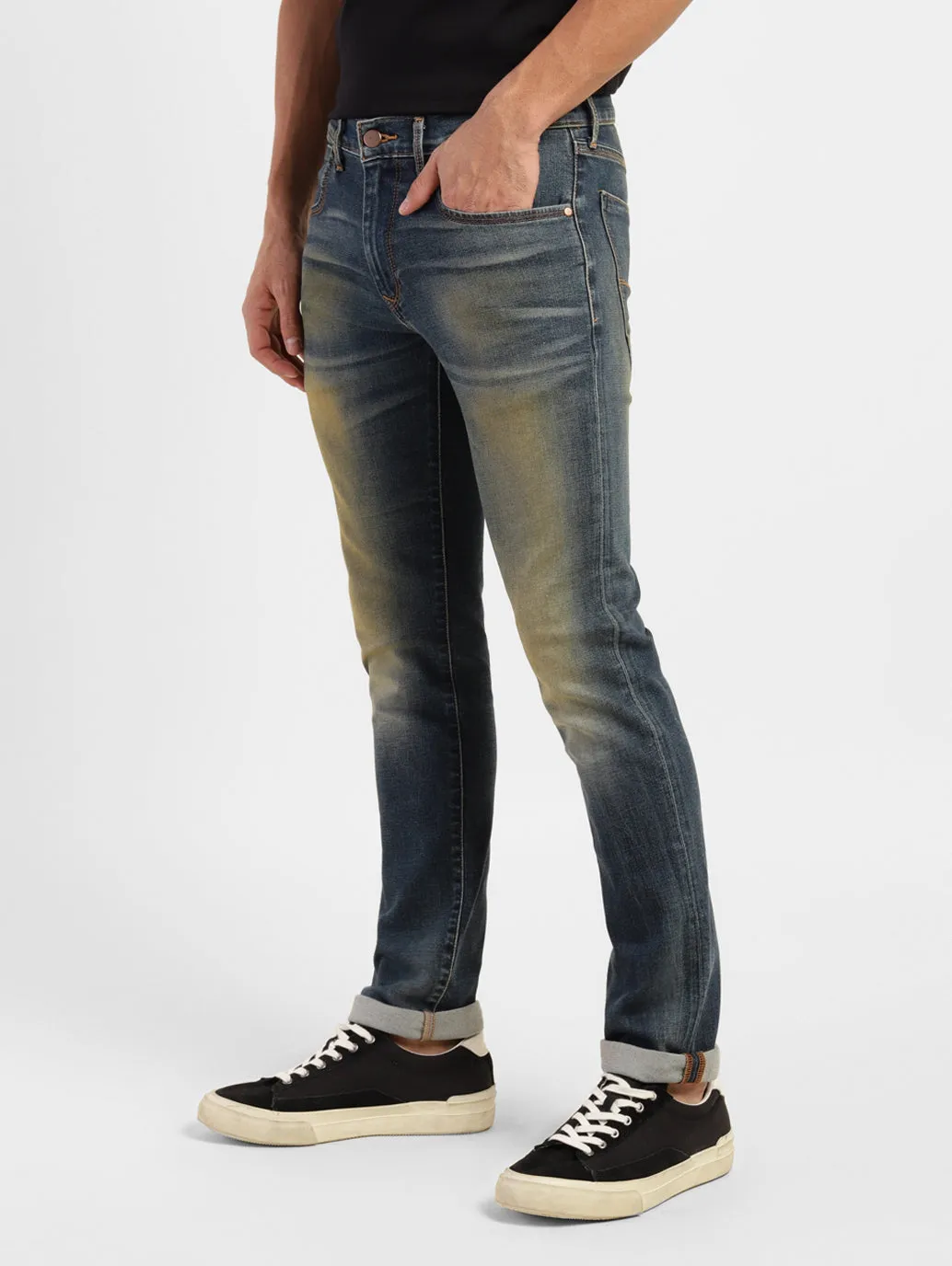 Men's 65504 Blue Skinny Fit Mid Rise Jeans