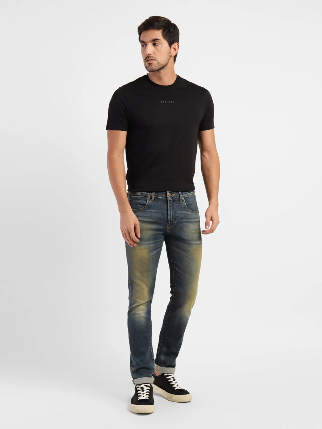 Men's 65504 Blue Skinny Fit Mid Rise Jeans