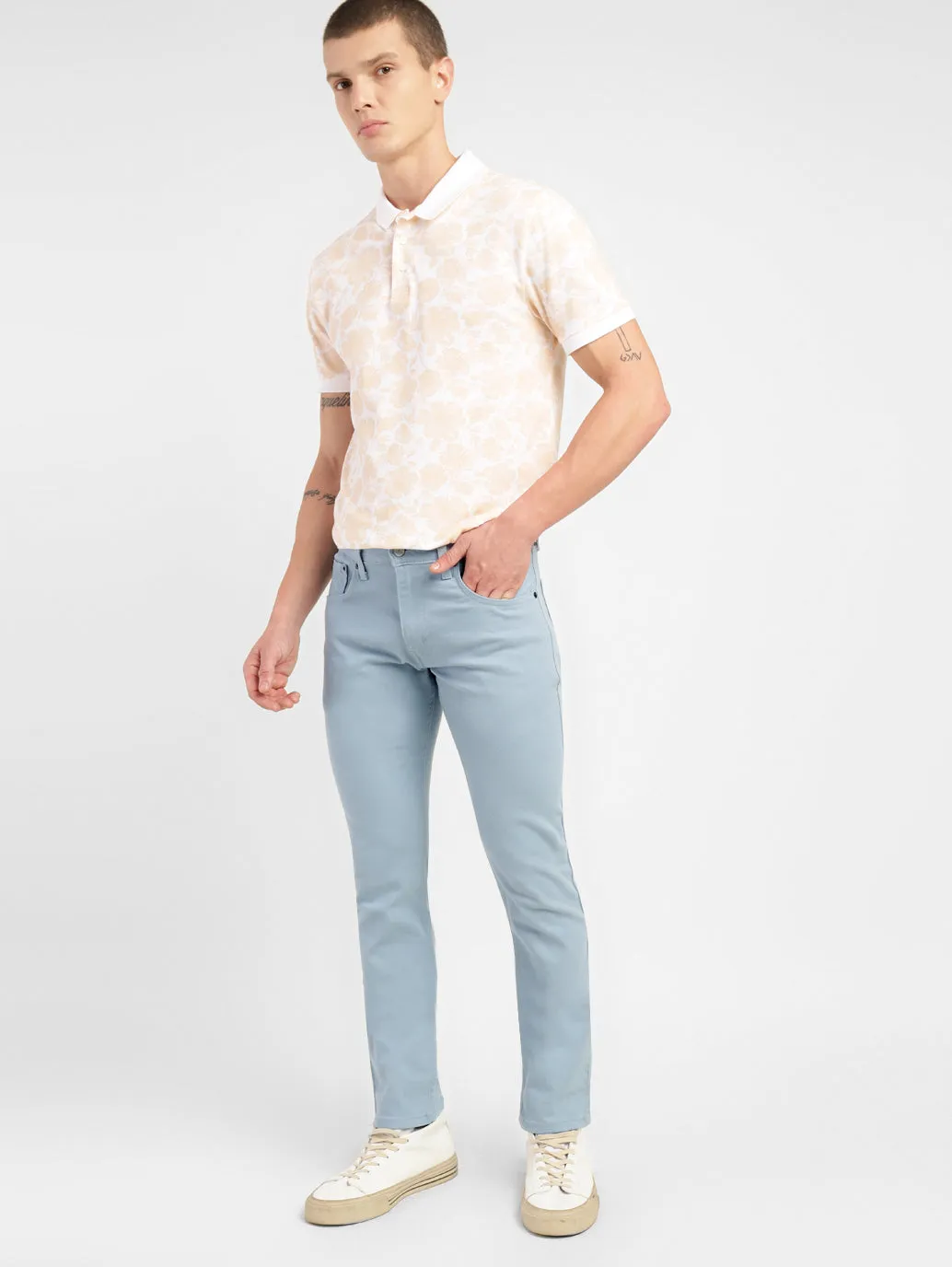 Men's 65504 Blue Skinny Fit Mid Rise Jeans