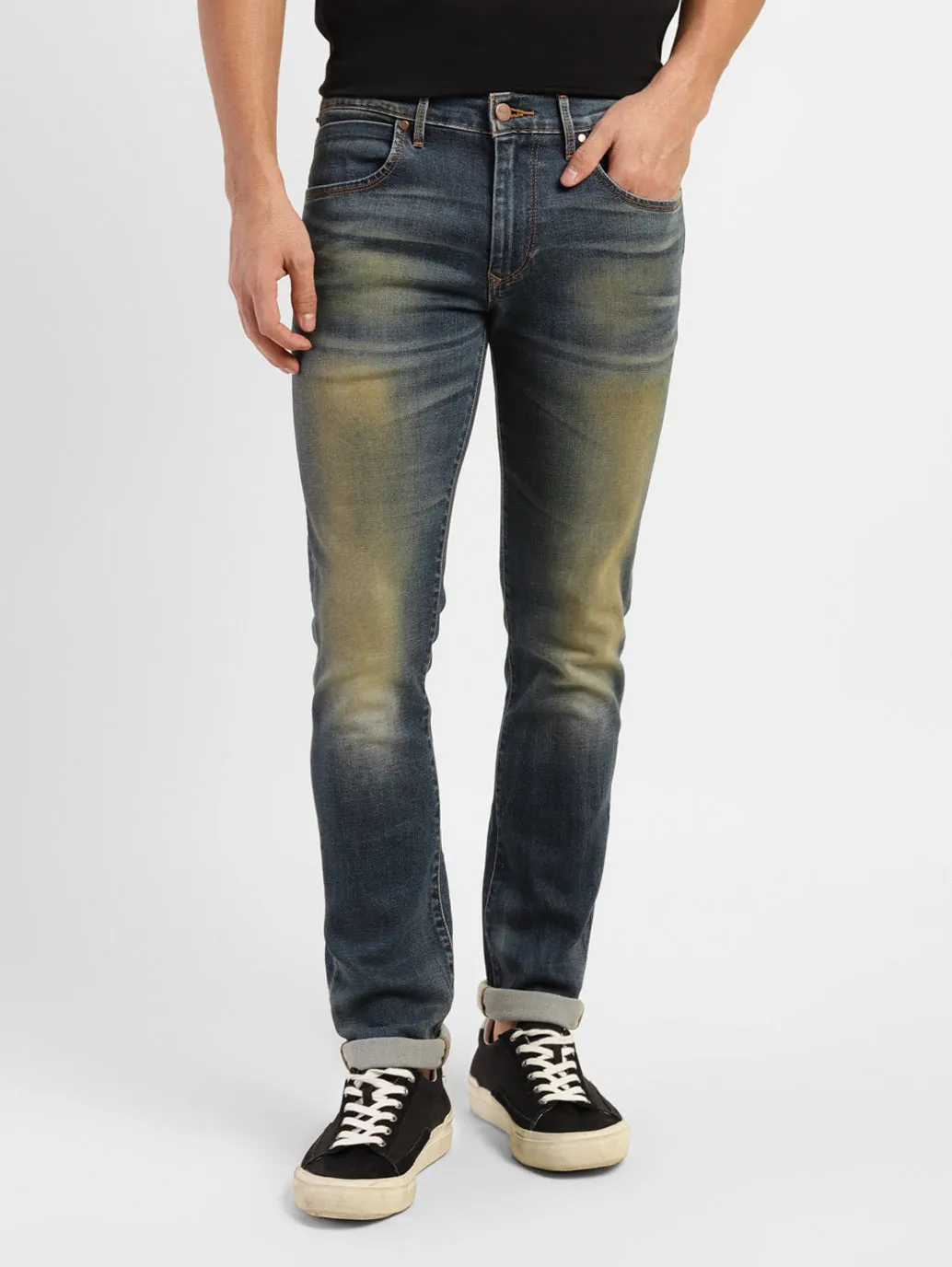 Men's 65504 Blue Skinny Fit Mid Rise Jeans