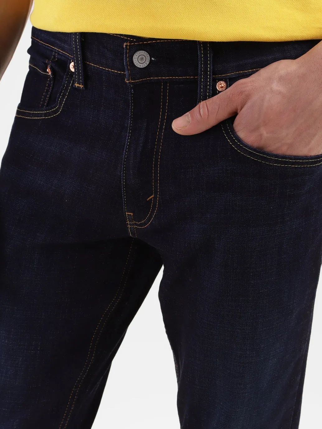 Men's 65504 Blue Skinny Fit Mid Rise Jeans