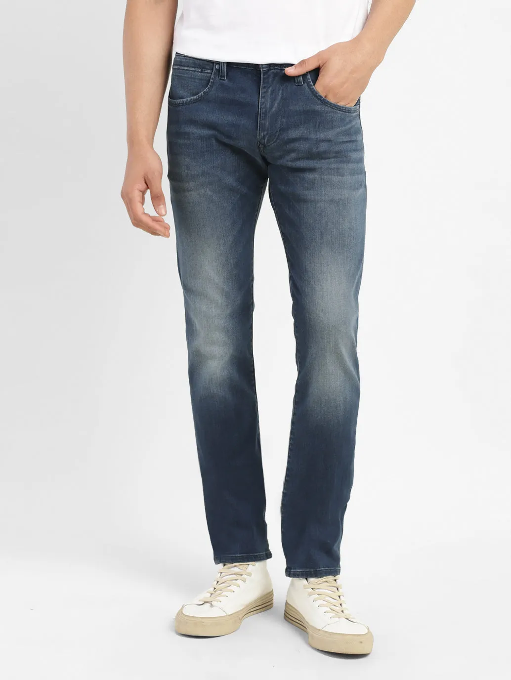 Men's 65504 Blue Skinny Fit Mid Rise Jeans